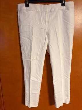 LOFT White Cropped Straight-Leg Pants
